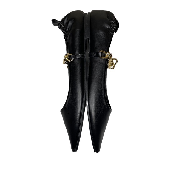 Chase + Chloe Black Casey Chain Strap Ballet Flat - Picture 4 of 6